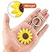 WILLBOND 36 Pieces Sunflower Keychains Pendants Backpack Hanging Sunflower Button Key Ring for Summer Birthday Party Favor