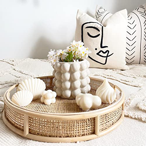 Yanwe1 Bubble Vase, Small Vase, White Ceramic Vase, Modern Vase, Boho Vase, Decorative Vase, Modern Farmhouse Decor, Vase Decor For Living Room, Bedroom, Bookshelf, Mantel, Fireplace, Coffee Table #TOP2