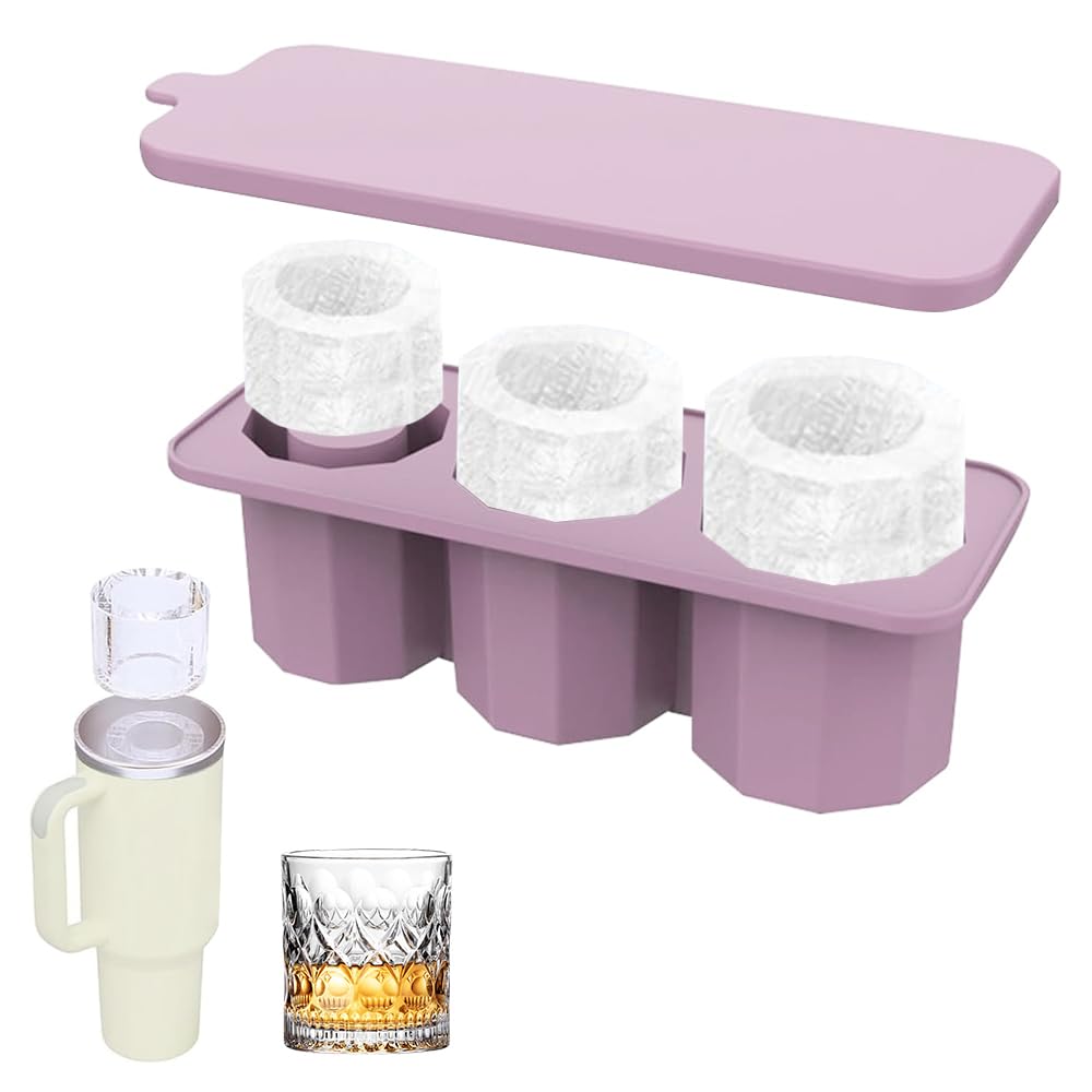 Lot De 3 Bacs à Glaçons En Silicone Pour Stanley Cup - Avec Couvercle