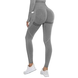 DUROFIT Scrunch Butt Leggings Damen High Waist Sport Leggings Po Push Up Leggings Booty Lift Leggins Gym Leggings Yoga Pants Ruched Sporthose Schwarz M
