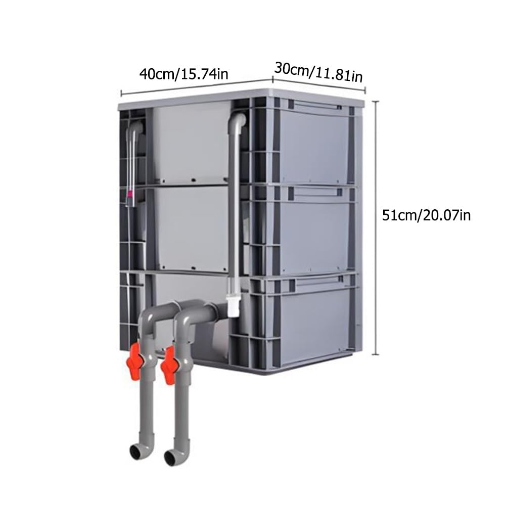 Filtr do akwarium – filtr do akwarium, duży filtr z wodospadem i regulowanym przepływem wody, zewnętrzny system cyrkulacji wody do akwarium, stawów (40 x 30 x 51 cm)