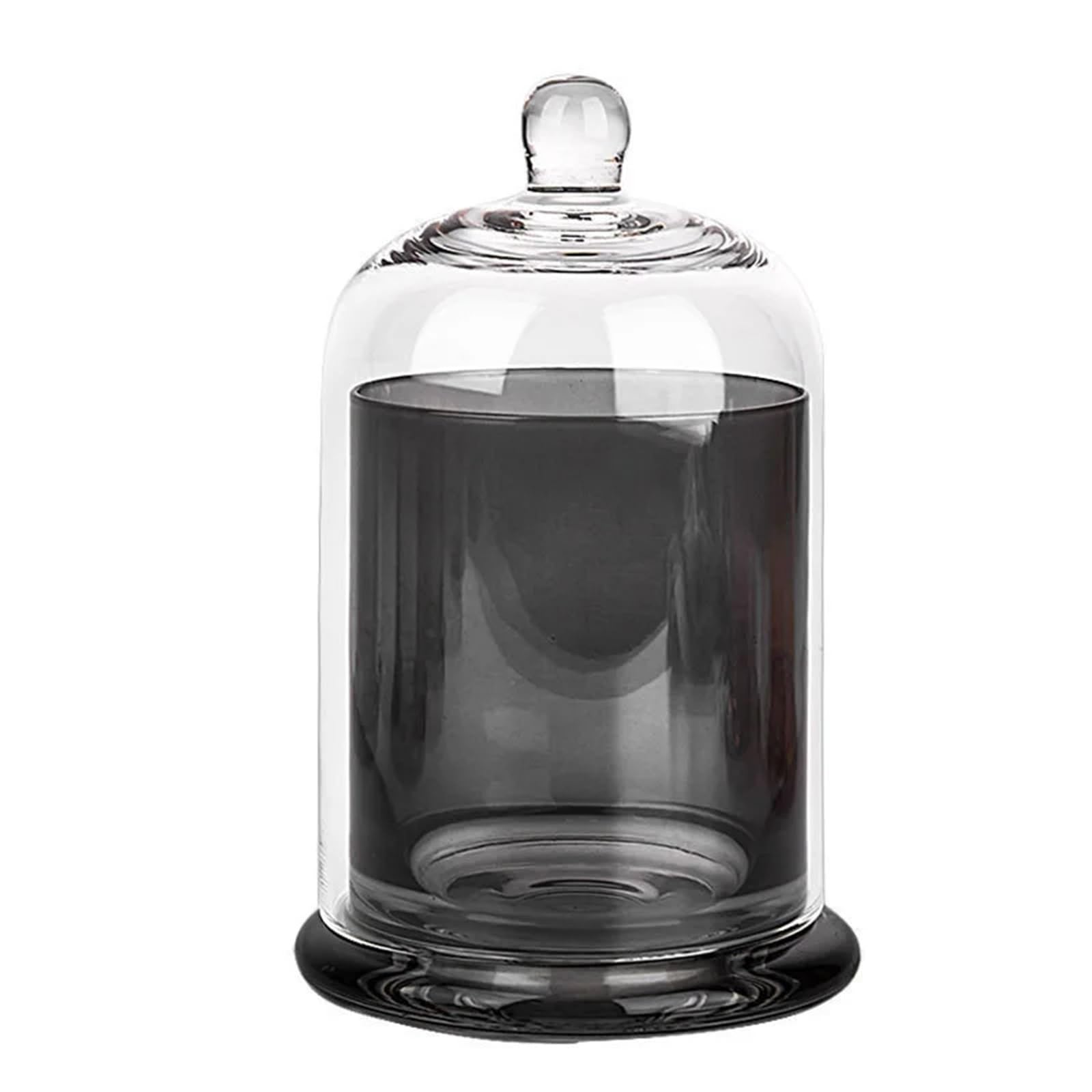 WYQXTY Clear Glass Cloche Display Glass Cloche Dome Multicolor Bell Jar With Lid Aromatherapy Cover Home Display(Grey)