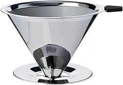 Coador Filtro de Café 103 Inox Reutilizável Grande 14,5 X 12,4 X 8cm Sustentável Durável Fácil de Limpar Premium