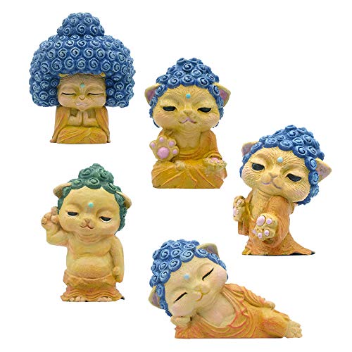 Qualia Buddha Cat Plastic Toy - Blind Box Includes 1 of 5 Collectable Figurines - Fun, Versatile Decoration - Made from Durable Plastic