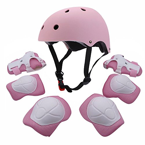 F&U Enfants Youth Sports équipement de Protection avec Ensemble de Casque Coude Genou Poignet de sécurité Pad Safeguard pour Roller Vélo BMX Vélo Skateboard Hoverboard activités de Plein air