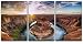 wall26 - 3 Piece Canvas Wall Art - Sunset Moment at Horseshoe Bend, Colorado River, Grand Canyon National Park, Arizona USA - Modern Home Decor Stretched and Framed Ready to Hang - 16"x24"x3 Panels