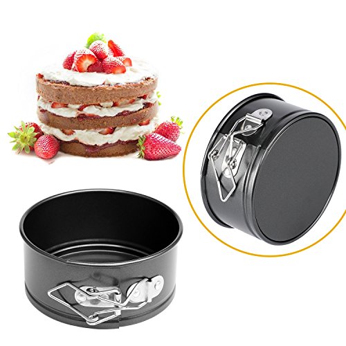 Image of Hiware 4-Inch Mini Springform Pan Set - 4 Piece Small Nonstick Cheesecake Pan for Mini Cheesecakes, Pizzas and Quiches