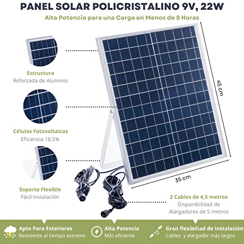 Projecteur solaire 100W avec 2 lampes LED IP65 et télécommande