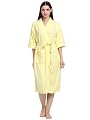 CREEVA Everyday Unisex Micro Terry Bathrobe Collection With kimono collar and 1 Pocket, 3/4 Sleeve Bath Robe Super Soft 