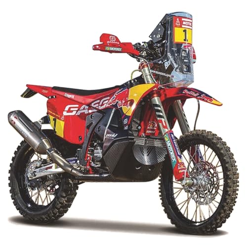 Bburago GASGAS RX450F Dakar Rally 2023 – Red Bull Racing Motorcycle 1:18 Scale Die-Cast Replica Model – Authentic Off-Road Bike Collectible for Ages 3