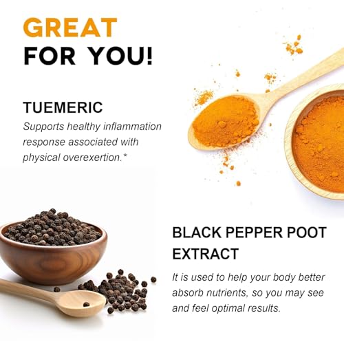 Turmeric Curcumin Supplement 1650mg Organic Turmeric Capsules with 95% Curcuminoids Black Pepper Bioperine, Immune Function, Healthy Joints & Comfort-60 Capsules - Image 4