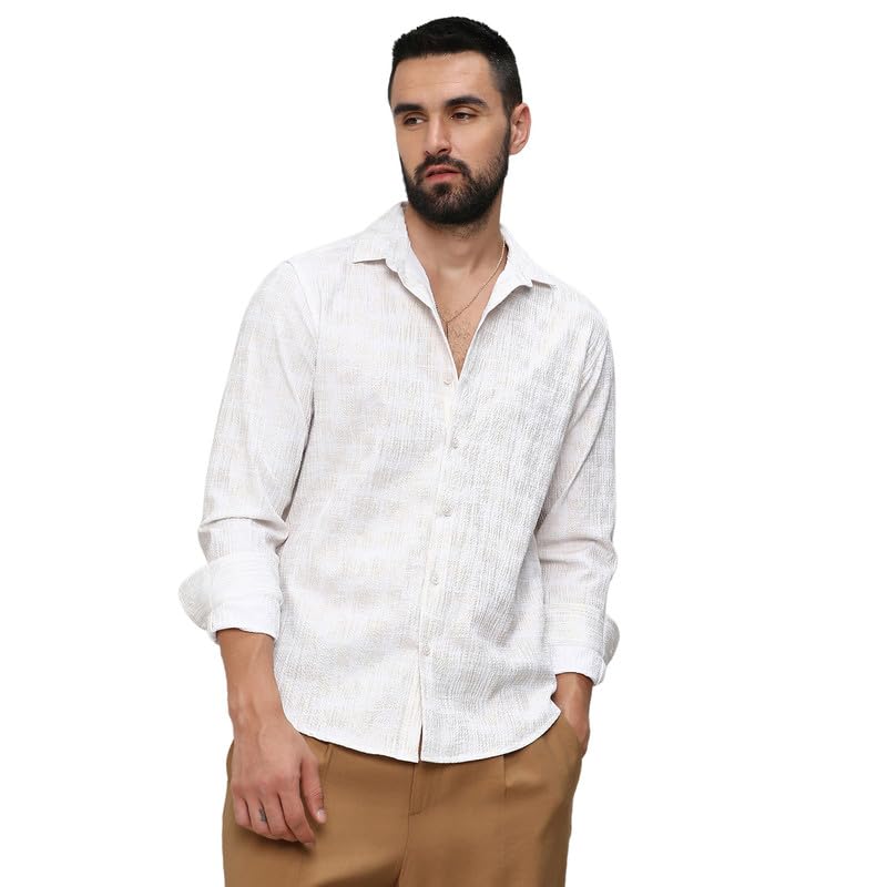 Image of CAHOOT Men's Shirt for Casual Wear | Spread Collar | Short Sleeve | Regular Fit | Button Closure | Shirt Crafted with Comfort Fit for Casual Wear