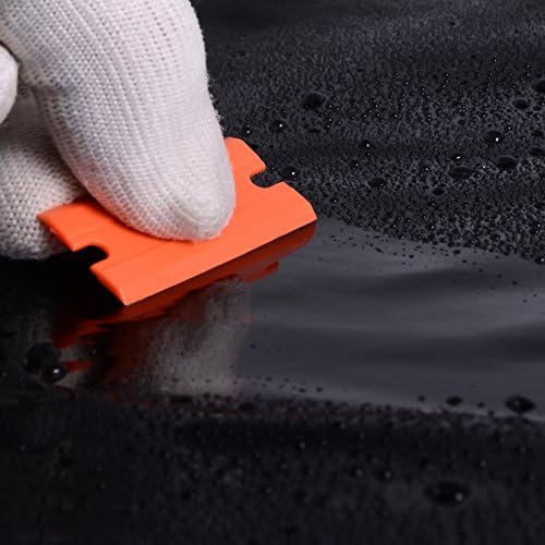 Ehdis 100 Pcs Plastic Blades for Scraper, Blades Edges Plastic scraper blades for removing window, paint, glass, glue, stickers, 1.5 inch, Orange