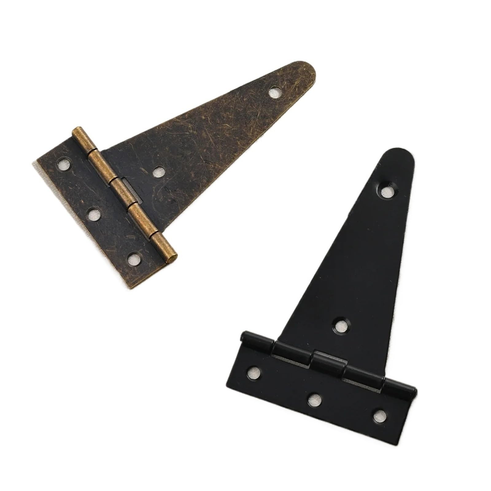Rmwkrmogrf D Flat T-Strap Hinges Wooden Box Vintage Cabinet Oor Window Ecoration Bronze Black 2Pcs(D)