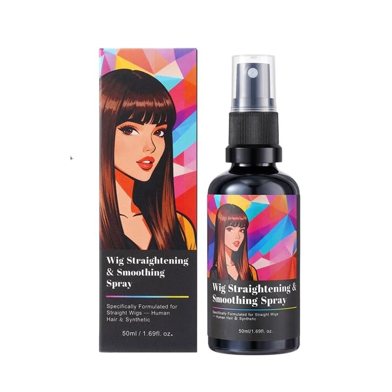 Wig Straightening & Smoothing Spray, Wig Care Products, Wigs Leave-In Conditioner Spray – Detangles, Smooths & Refreshes – Lightweight, Frizz Reducing,Non-Greasy Formula for Daily Us (Smoothing(50ml))