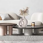 Keramik Vase, SUKIYPO 2er Set Hohle Beige Moderne Vasen für Nordisches, Vasen Deko, ästhetische Boho Blumenvase für Zuhause, Wohnzimmer, Büro, Bauernhaus, Couchtisch Dekoration – Bild 3
