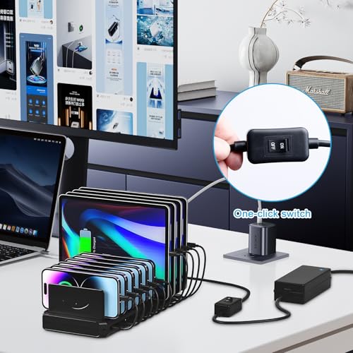 Station de charge USB 60W à ports multiples et séparateurs modulaires - 5