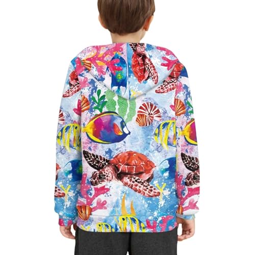 Boys Funny Animal Print Hoodies with Pockets Lightweight Casual Soft Hooded Sweatshirts Tops3