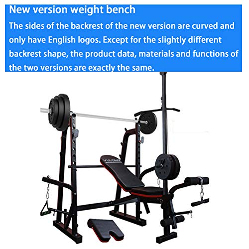 aiyu Adjustable Weight Bench with Squat Rack, Leg Extension, Preacher Curl, Utility Weight Bench for Full Body Workout-Multi-Purpose Foldable for Home Gym