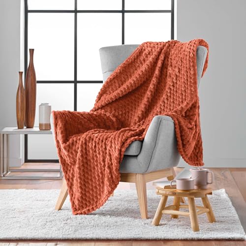 Plaid flanelle terracotta 125x150 Oeko-Tex U10