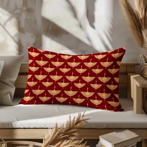 CEVAN Rectangulaire Housse Coussin Fauteuil Exterieur Taie d'oreiller La Reine des Neiges Soie Motif Rétro, Housse de Coussin Fauteuil Taie d'oreiller Lin 30x50cm