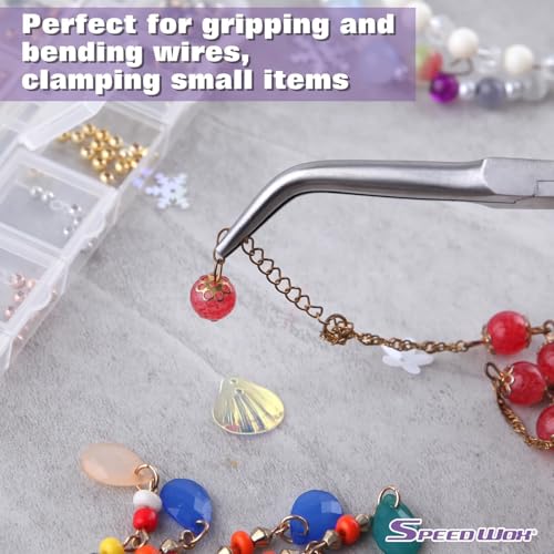 Image of SPEEDWOX 45 Bent Needle Nose Pliers With Smooth Jaw for Jewelry & Fishing