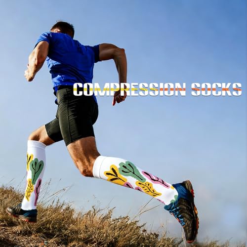 Image of Sooverki Compression Socks for Women and Men Circulation (3 /4 Pairs) is Best Support for Running Athletic Cycling Hiking