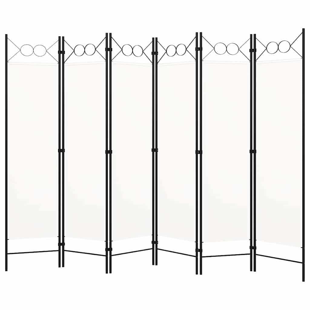 Lot de 6 séparateurs de pièce - Blanc - 240 x 180 cm - Autoportant - Pliable - Brise-vue - Décoration pour salon, chambre à coucher, bureau, balcon, jardin
