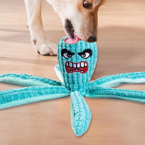 Générique Hundespielzeug, Anti-Stress-Plüsch-Spielzeug, quietschendes Oktopus, 36 x 10 x 10 cm, zweilagiges Kaugummi für kleine Hunde, große Hunde, Haustierzubehör-9