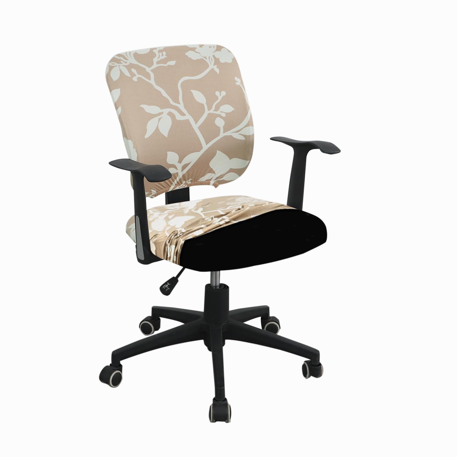 HOKIPO 140gsm Stretchable Office Chair Cover, Buff Brown Sillehoute Floral (AR-5225-C7)-image-16
