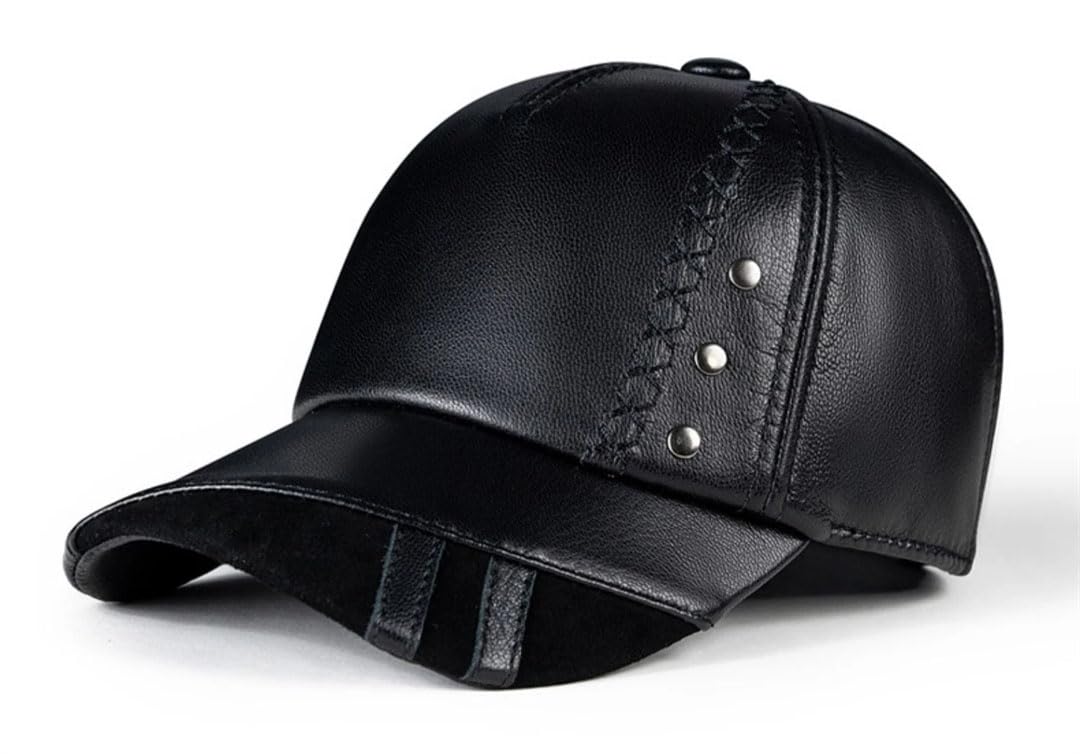 Casquettes de Baseball en cuir véritable pour hommes, 2023