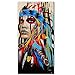 Produktbild kwydle Moderne Wandkunst Bild Indianerin Mädchen mit Feder Leinwand Gemälde Poster Drucke Pop Art für Wohnzimmer Home Decor (60 x 120 cm) ohne Rahmen