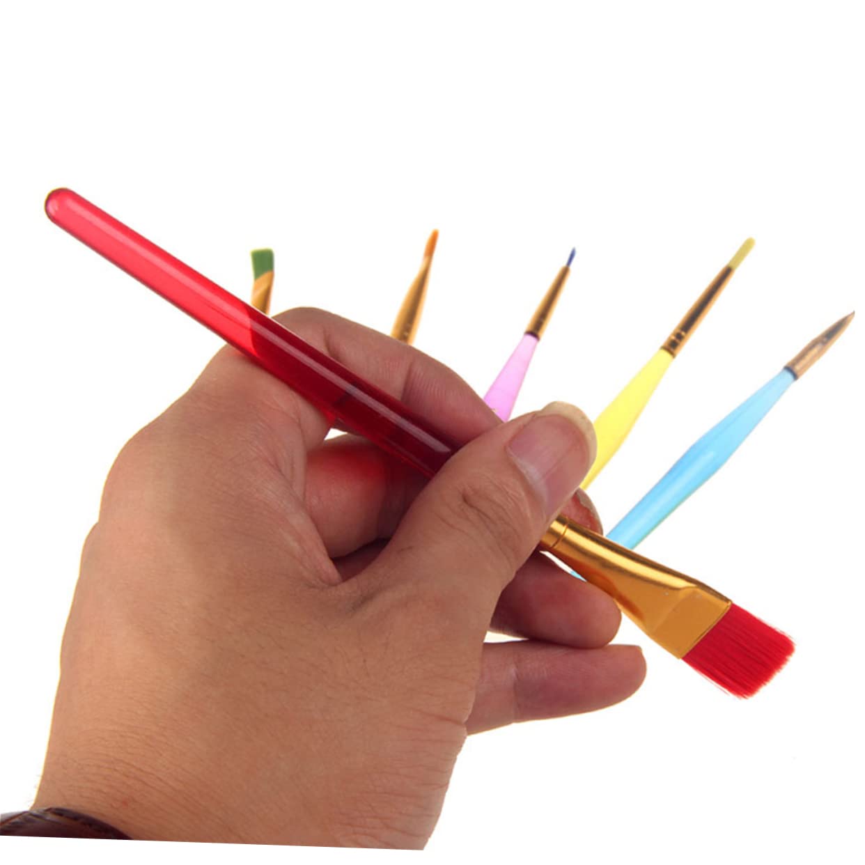 KOMBIUDA Painting Cups Lids for Boys and Girls 8 Pieces Spill Proof Cups with Easy-Open Lids Complete Set with Painting Brushes