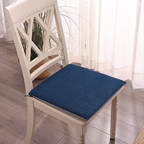 SDGWEG Verdicken Stuhlkissen,Quadrat Cord Kissen,Streifen Volltonfarbe,Sitzkissen,Plüsch Stuhlpads für Büro Startseite Auto Sitzen-Blau a 40x40cm(16x16inch) Cover
