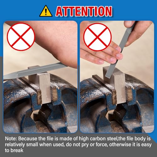 IEGREMAR 6pcs Metal Needle File Set, Mini Hand Metal Needle File Set, 3rd Generation Hardened Alloy Strength Steel Set, Includes Flat Warding, Round, Flat, Triangular, Square and Half - Round File - Image 5