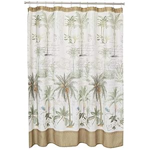 Avanti Linens Kolonie Palm72″ x 72″ DouchegordijnIvoor, Groen en Bruin