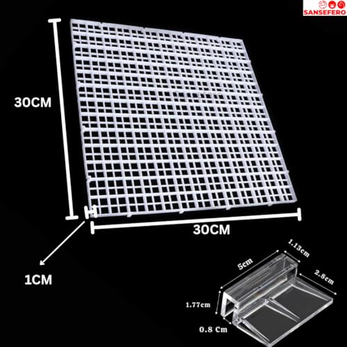 Image of Premier Plants 8MM Acrylic Aquarium Fish Tank Lid Cover Support Clip Clamp for Rimless Aquarium And Glass Top, Plastic Fish Tank Cover, Aquarium Hoods 6 Pieces (2 Pcs Grid Divider 6 Pieces 8 MM Holder)