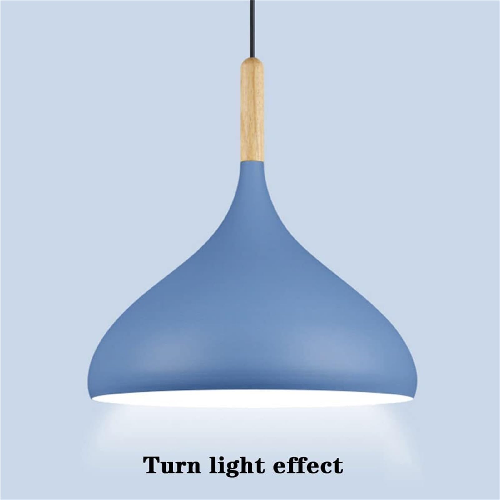 Modern Macaron Geometric Wooden Pendant Lamp Chandelier Hanging Lighting Ceiling Fixture Creative Nordic Style For Dining Room Bedroom Living Hallway(Dark,32CM)