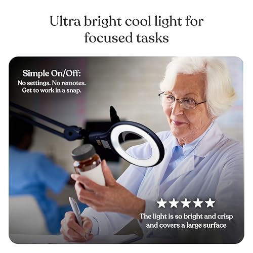 image for Brightech LightView PRO Magnifying Desk Lamp, 2.25x Light Magnifier, A