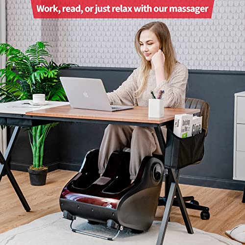 Arlime Heated Foot And Calf Massager Machine, Shiatsu Kneading Rolling Heating Leg Foot Massager, Perfect For Home Office Use(Red) #TOP6