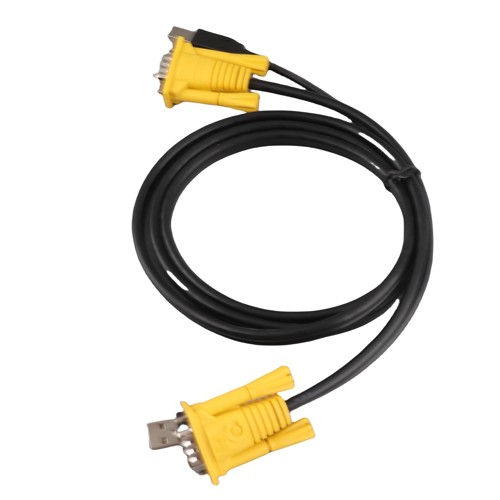 Câble KVM USB Pratique de 1,5 M avec Connecteurs VGA et USB, Idéal pour la Connexion PC, Matériau PVC, Indispensable pour Les Utilisateurs de Commutateurs KVM