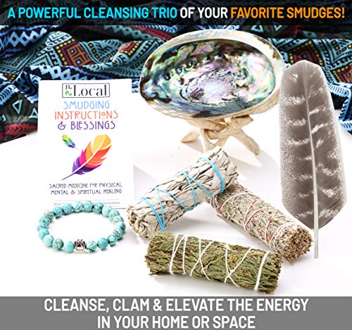 image for JL Local 3 Sage Smudging Kit - White Sage, Blue Sage & Cedar | Smudge 