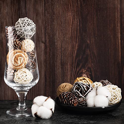 Canlierr UA-CANLIERR-61 25 Pcs Decorative Balls For Bowls Vase Filler Balls Assorted Decorative Spherical Natural Woven Rattan Wicker Balls Spheres Orbs Filler thumb #3