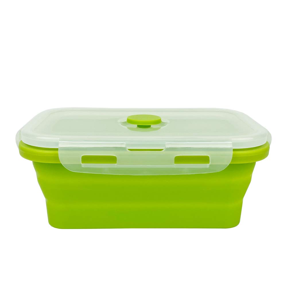 Siliconen voedselopslagcontainers met deksels - 3 Pack Set 1200ml Opvouwbare maaltijd Prep Lunch Containers Bento Dozen - Magnetron, Vries- en Vaatwasmachinebestendig