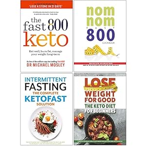 Fast 800 Keto, Nom Nom Fast 800 Cookbook, The Complete Ketofast Solution, The Keto Diet for Beginners 4 Books Collection Set Paperback – 1 Jan. 2021