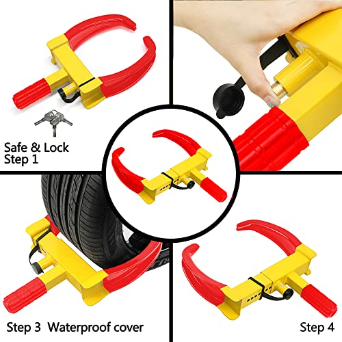 image for KAYCENTOP Wheel Clamp Lock Tire Lock Anti Theft Lock Fit Most Vehicles
