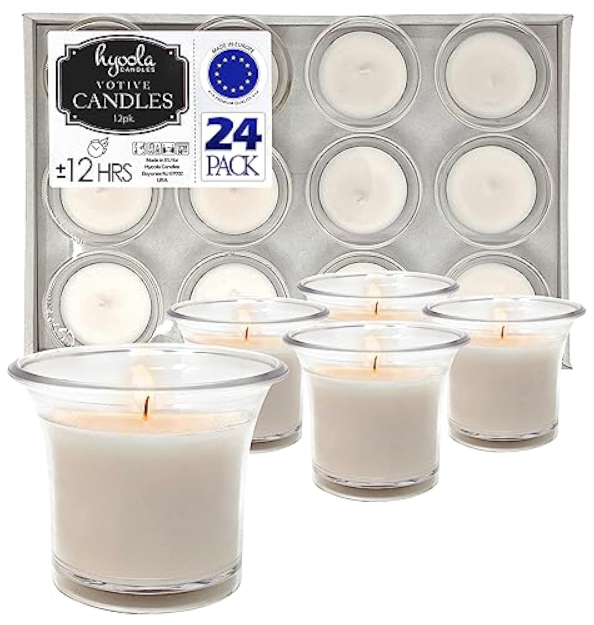 Votive Candles - White Votives in Clear Cup