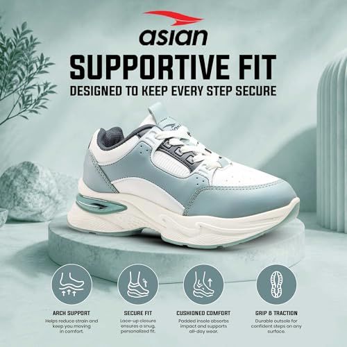 Image of ASIAN Women AROMA-05 Running and Casual wear Running Shoes with Laces, Lightweight and Comfortable Shoes Gym and Sports Shoes for Women & Girls with Stylish Design