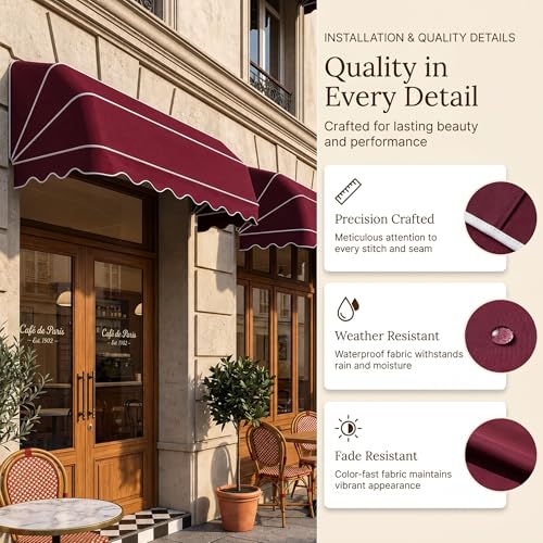 Auvent de fenêtre extérieur durable en polyester haute résistance pour cour - 5