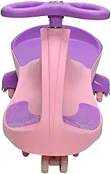 Zippy Toys Carrinho de Rolimã Infantil TW20F1, Rosa e Roxo, Com LED, Base Giratória, Para Crianças